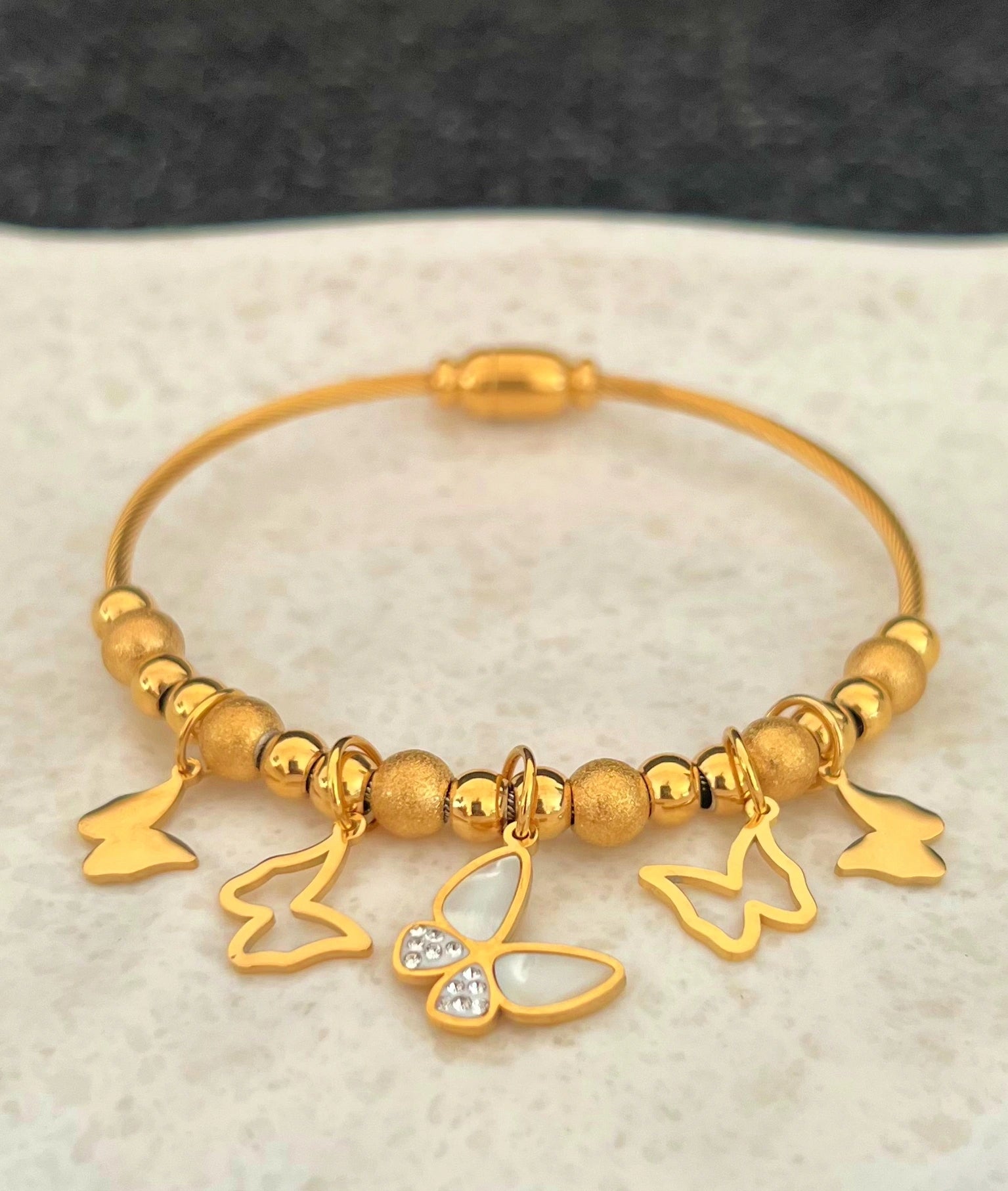 Golden Butterfly Charm Bracelet