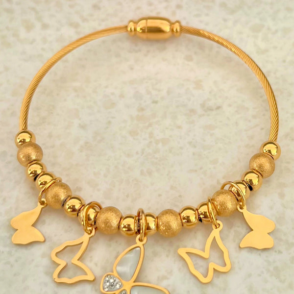 Golden Butterfly Charm Bracelet