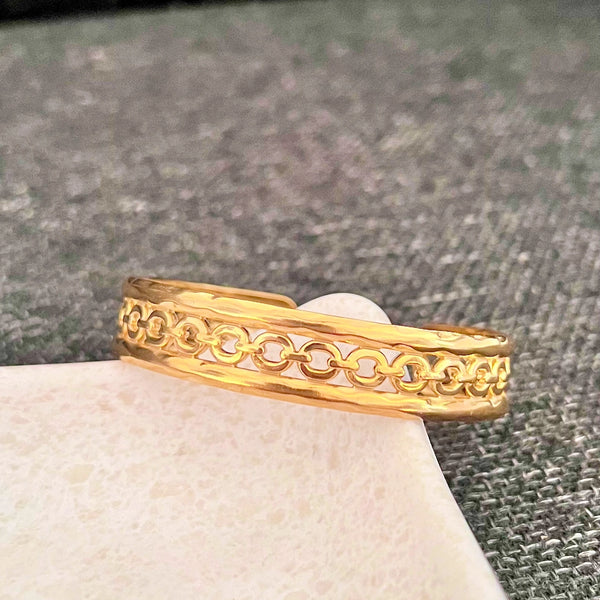 Golden Chain Link Cuff Bracelet