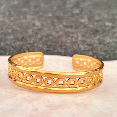 Golden Chain Link Cuff Bracelet