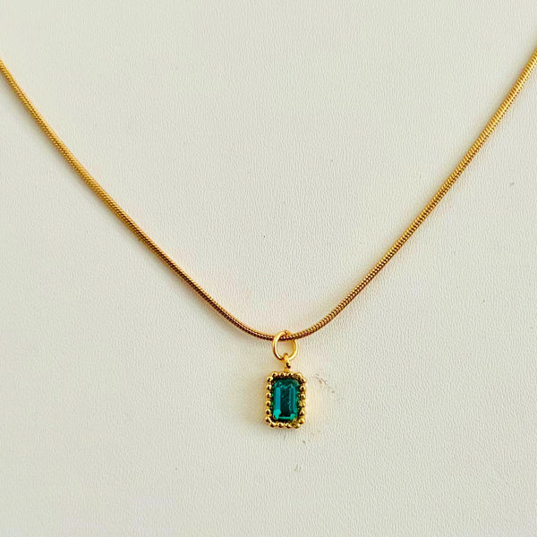 Golden Emerald Layered Necklace