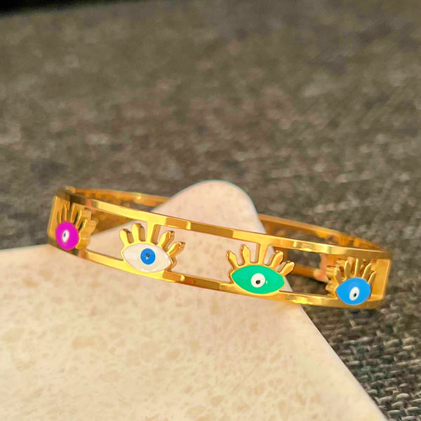 Golden Evil Eye Bangle
