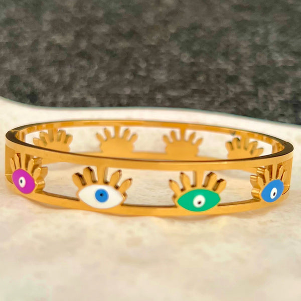 Golden Evil Eye Bangle