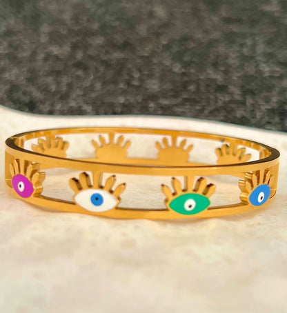 Golden Evil Eye Bangle