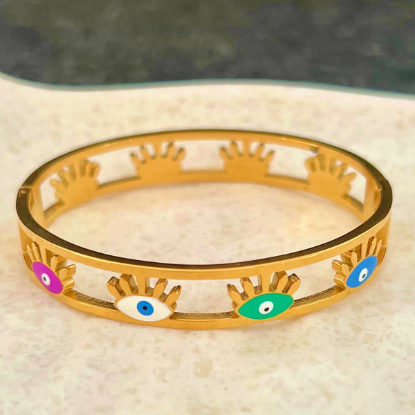 Golden Evil Eye Bangle