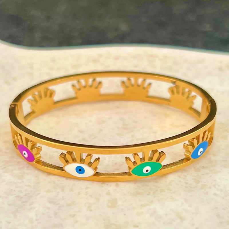 Golden Evil Eye Bangle