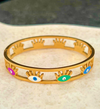 Golden Evil Eye Bangle