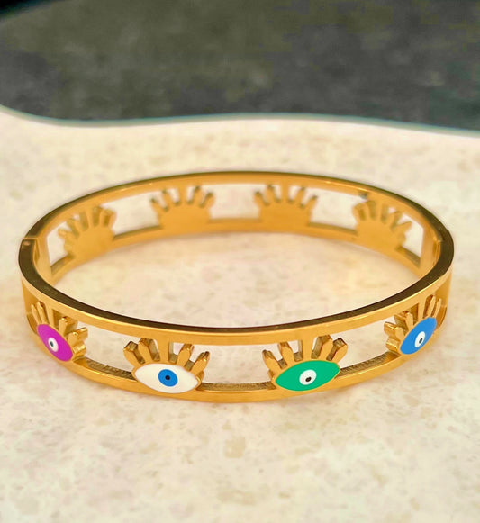 Golden Evil Eye Bangle