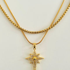 Golden North Star Layered Necklace