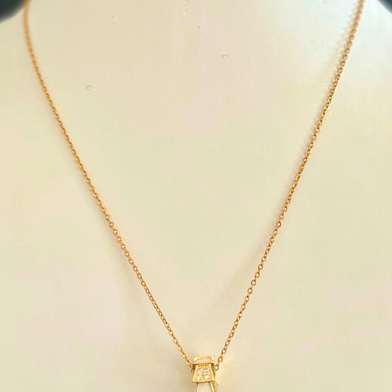 Golden Octagon Pendant Necklace