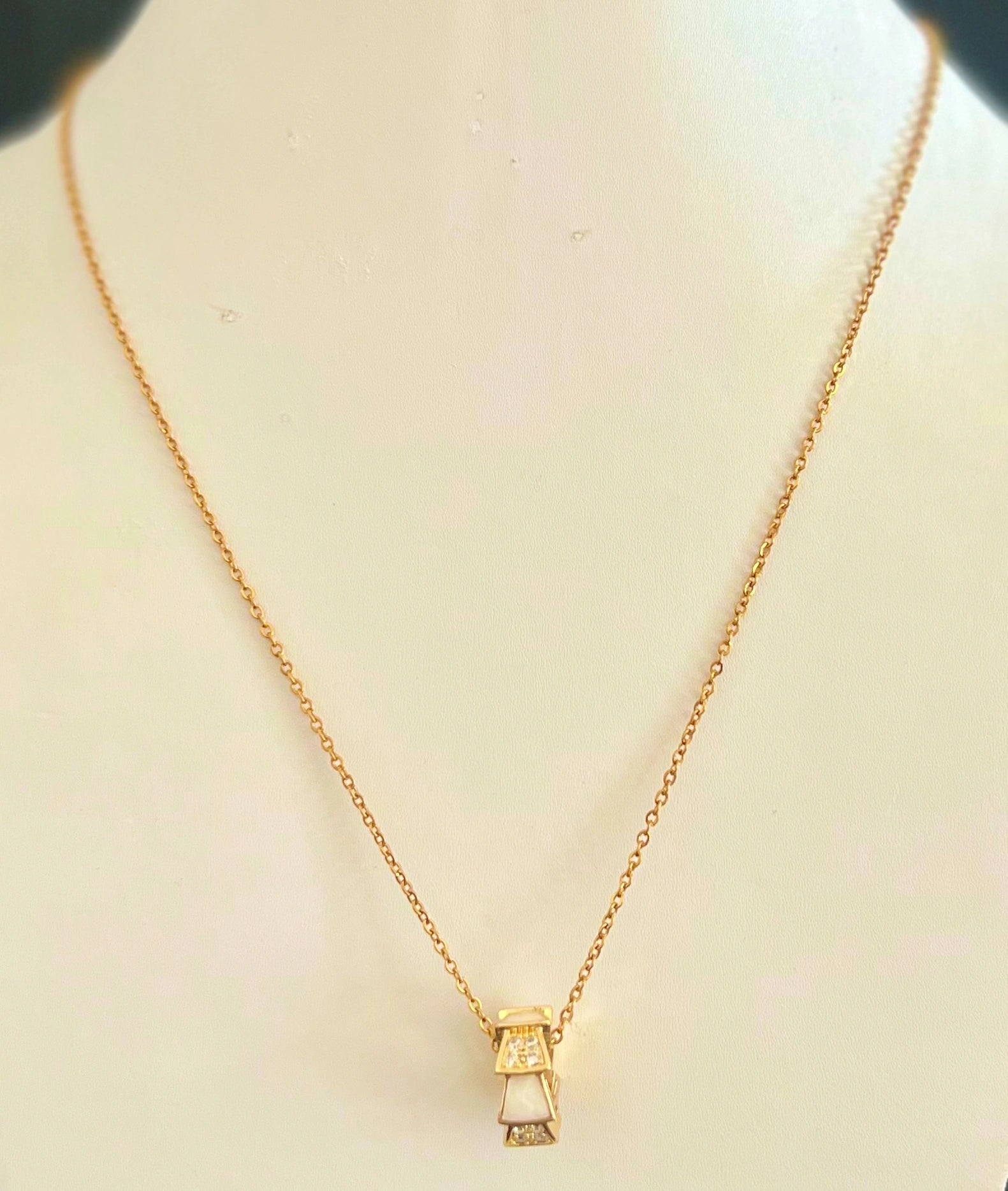 Golden Octagon Pendant Necklace
