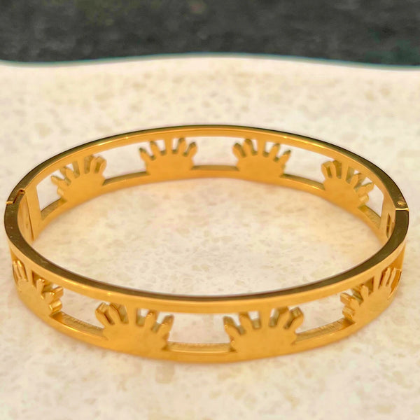 Golden Sunburst Cuff Bracelet