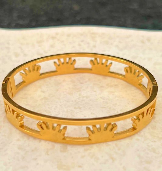 Golden Sunburst Cuff Bracelet