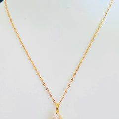 Golden Teardrop Crystal Necklace