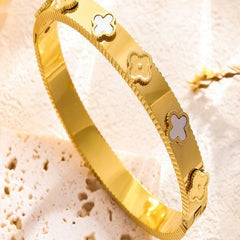 Golden Clover Gold Plated Bangle