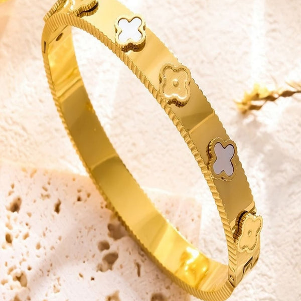 Golden Clover Gold Plated Bangle