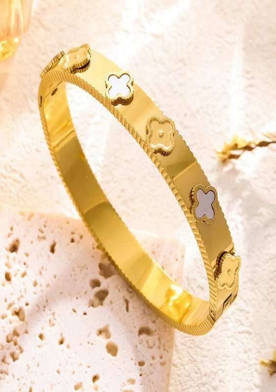 Golden Clover Gold Plated Bangle