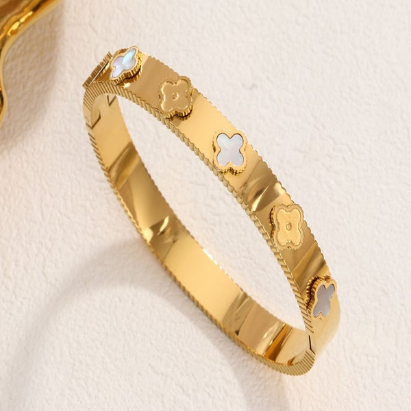 Golden Clover Gold Plated Bangle