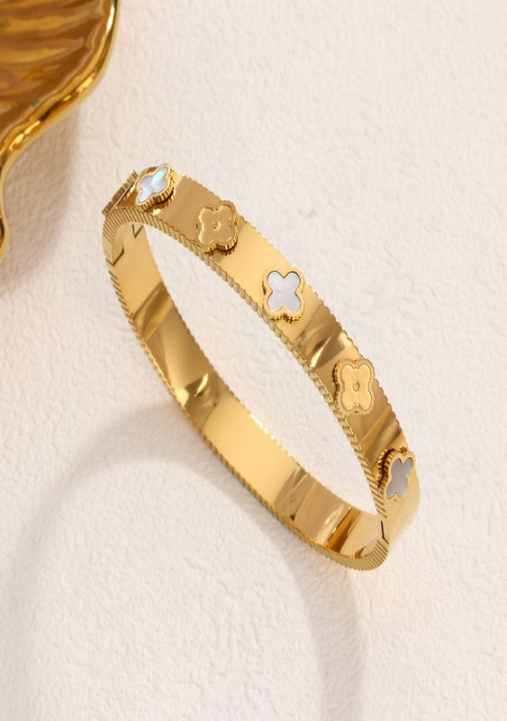 Golden Clover Gold Plated Bangle