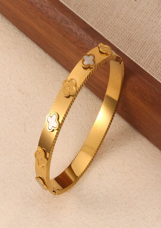 Golden Clover Gold Plated Bangle
