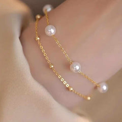 Golden Dewdrop Pearl Bracelet