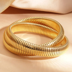 Golden Duo Flex Bracelet – Sleek Twist Set