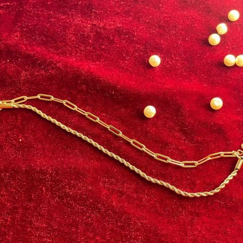 Golden Duo Link Anklet