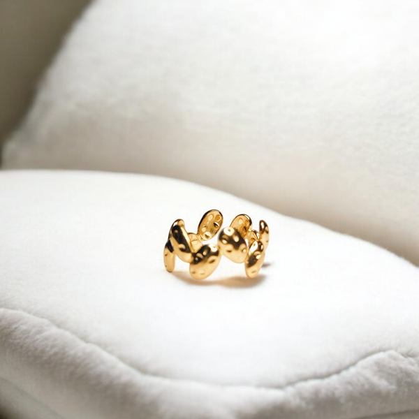 Golden Embrace Adjustable Heart Ring