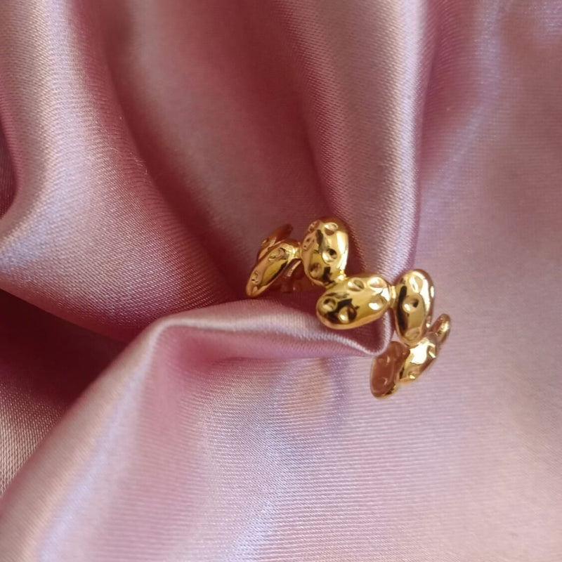 Golden Embrace Adjustable Heart Ring