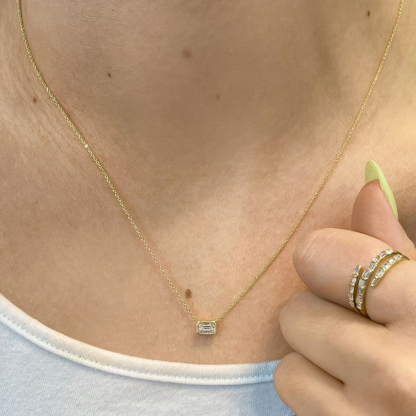 Golden Glint Baguette Necklace