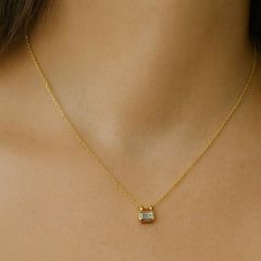 Golden Glint Baguette Necklace