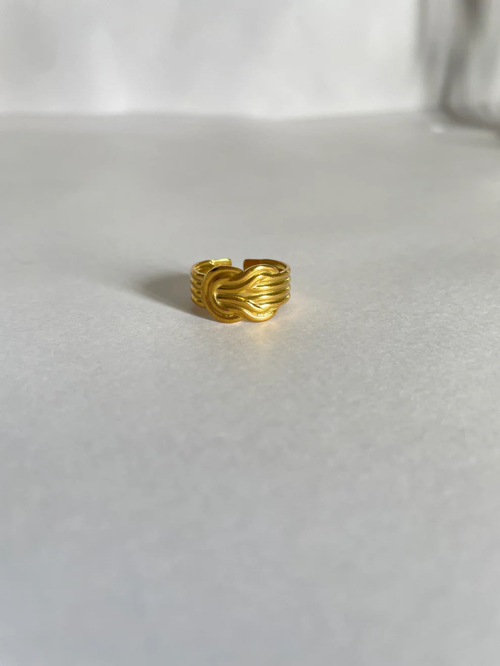 Golden Knot Twist Adjustable Ring