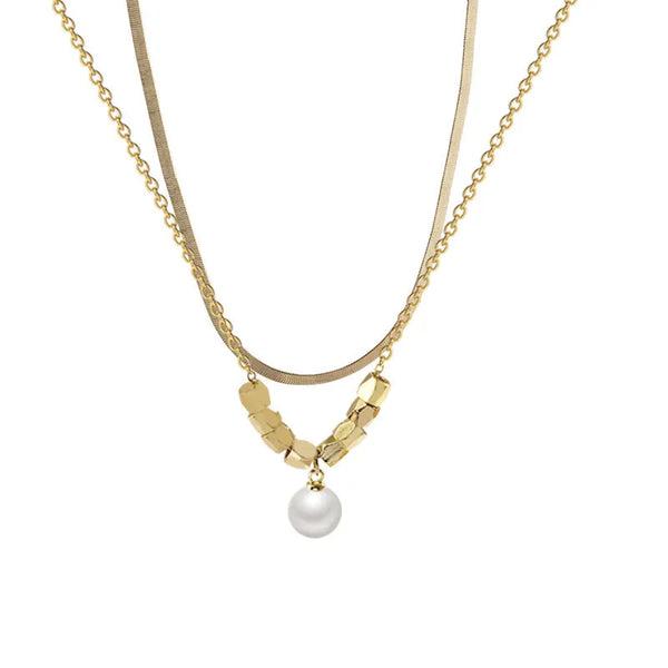 Golden Luxe Layered Pearl Necklace Set