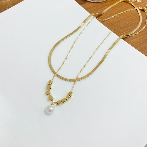 Golden Luxe Layered Pearl Necklace Set