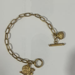 Golden Snail Link Charm Chain Bracelet