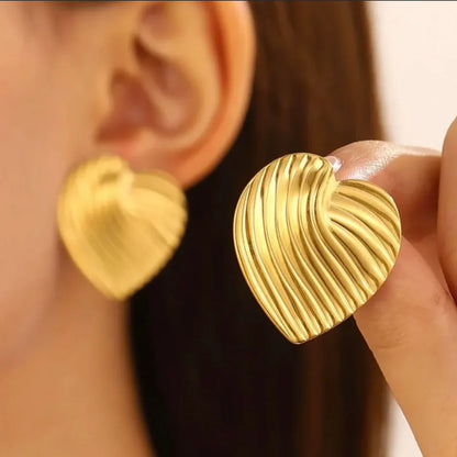 Gold Plated Heart Earring for women