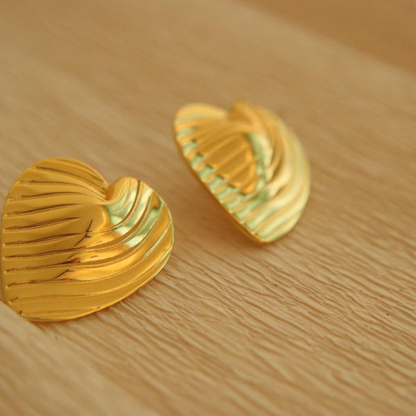 Gold Plated Heart Earring for women