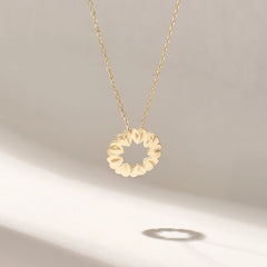 Heart Halo Gold Plated Necklace – Radiant Circle of Love