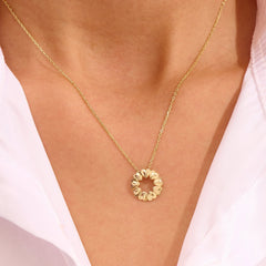 Heart Halo Gold Plated Necklace – Radiant Circle of Love