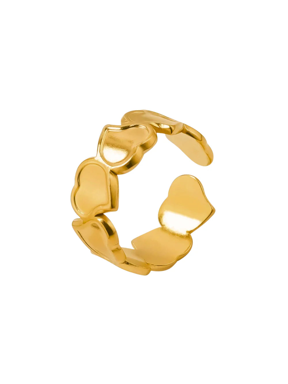 Heart Stacks Adjustable Gold Ring