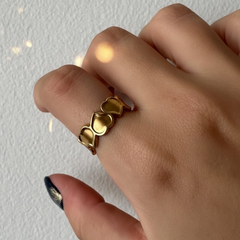 Heart Stacks Adjustable Gold Ring