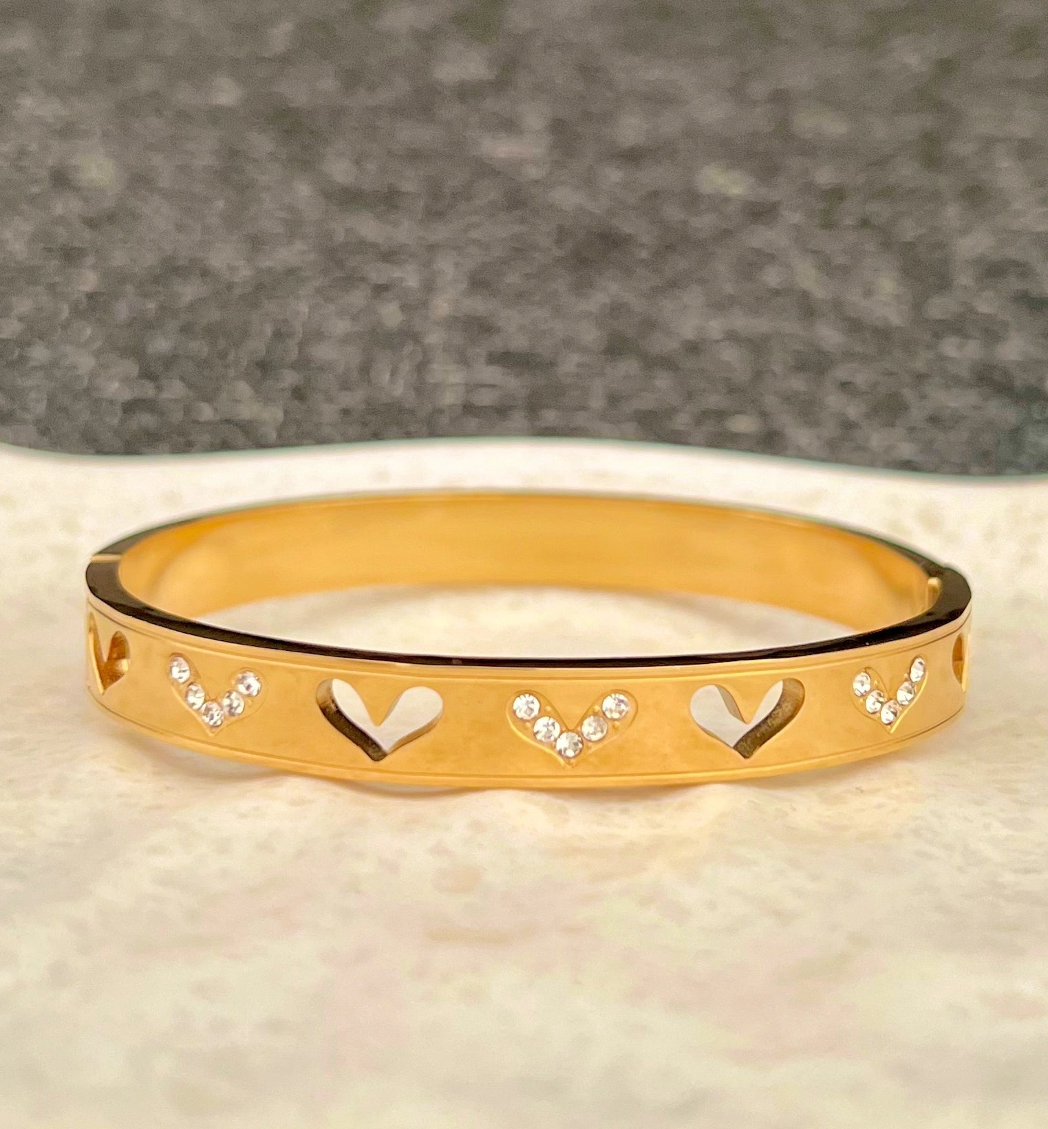 Heartfelt Gold Bangle