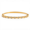 Heartline Crystal Gold Cuff Bracelet