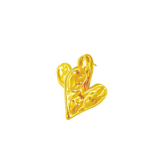 Hammered Gold Heart Earrings
