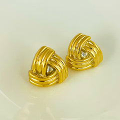 Twisted Rope Gold Earrings