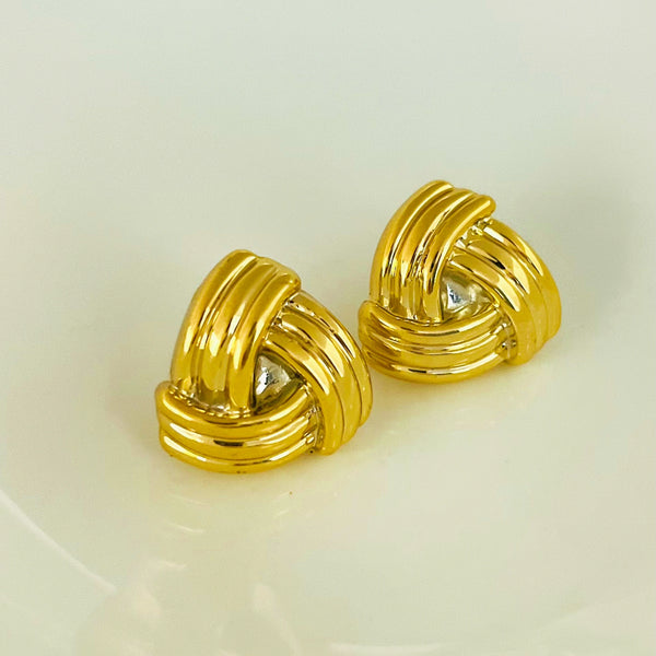 Twisted Rope Gold Earrings