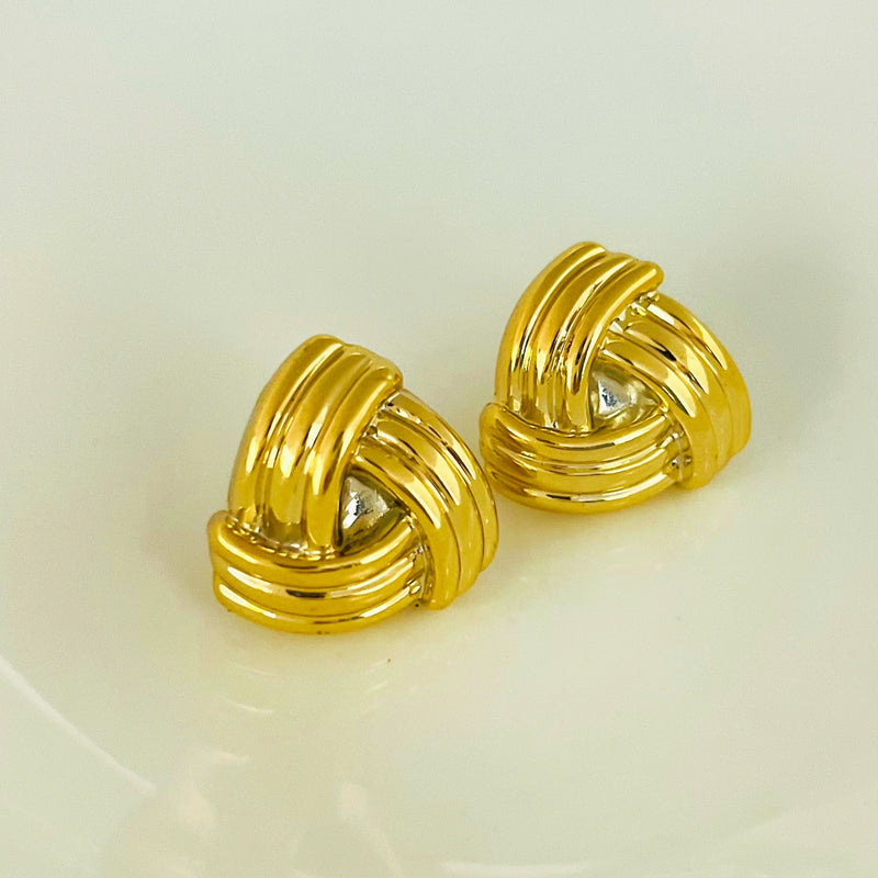 Twisted Rope Gold Earrings