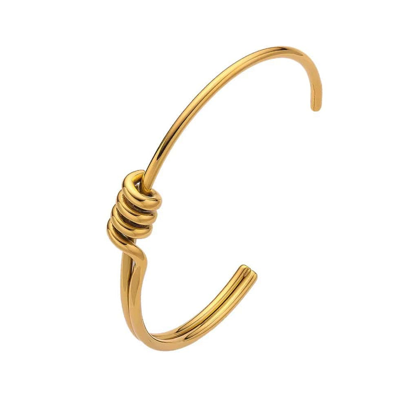 Infinite Knot Open Gold Bracelet