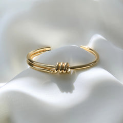Infinite Knot Open Gold Bracelet