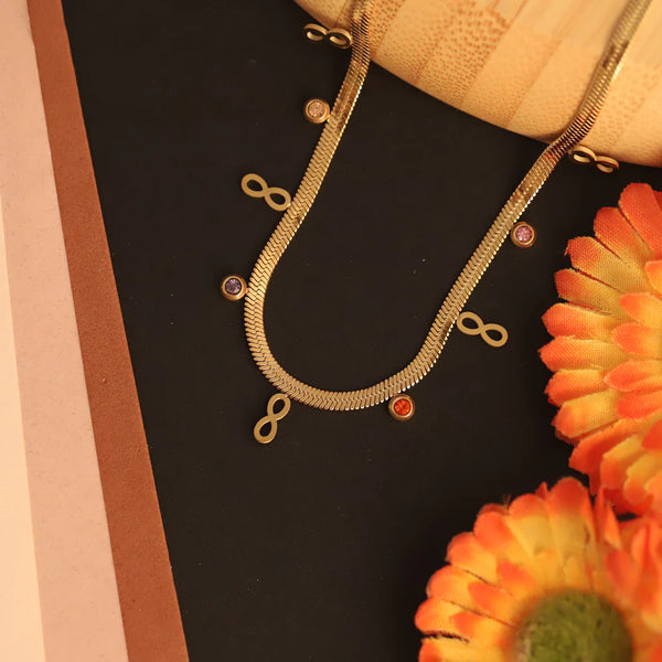 Infinity Gem Charm Necklace